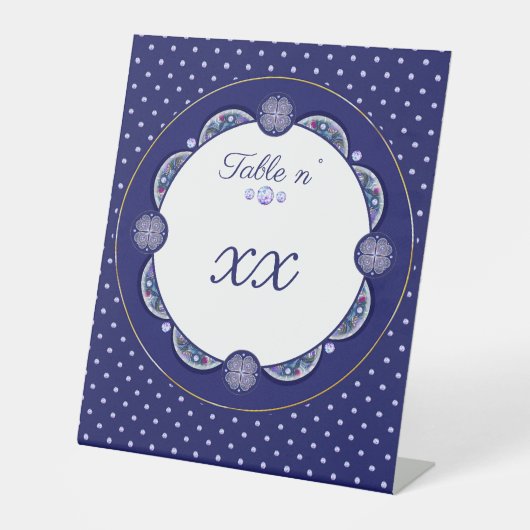 Signe De Table Rosace bleue (Recto)