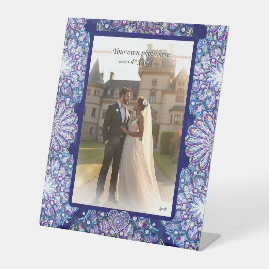 Signe De Table Rosace bleue (Recto)