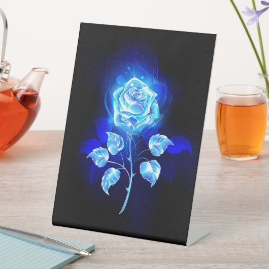 Signe De Table Rose bleu brûlant (In SItu)