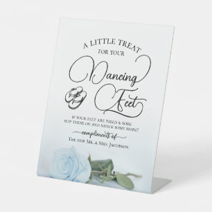 Signe De Table Rose Bleu Clair Pieds Dansants Tongs Mariage