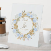 Signe De Table Rose bleue baisée d'or Mariage (In SItu)