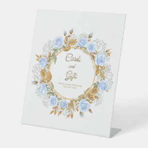 Signe De Table Rose bleue baisée d'or Mariage