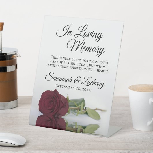Signe De Table Rose Bourguignon en souvenir d'amour Mariage (In SItu)