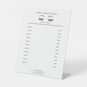 Signe De Table Rose d'extension des cils Salon Or