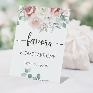 Signe De Table Rose Élégante Chic Faveurs de Mariage Florales Sta