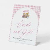 Signe De Table Rose En vichy frais hors du marché Cartes et cadea (Recto)