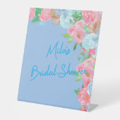 Signe De Table rose et bleu floral (Recto)