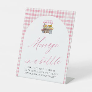 Signe De Table Rose Fraîchement sortie du marché Message dans une