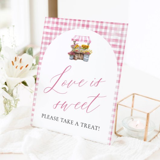 Signe De Table Rose Gingham Fraîchement sortie du marché L'amour
