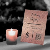 Signe De Table Rose Gold Glitter QR Code Event Bartenter