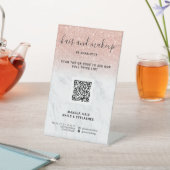 Signe De Table Rose gold pailleté marbre maquillage numérique QR  (In SItu)