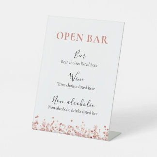 Signe De Table Rose Gold Parties scintillant barre de menu pannea