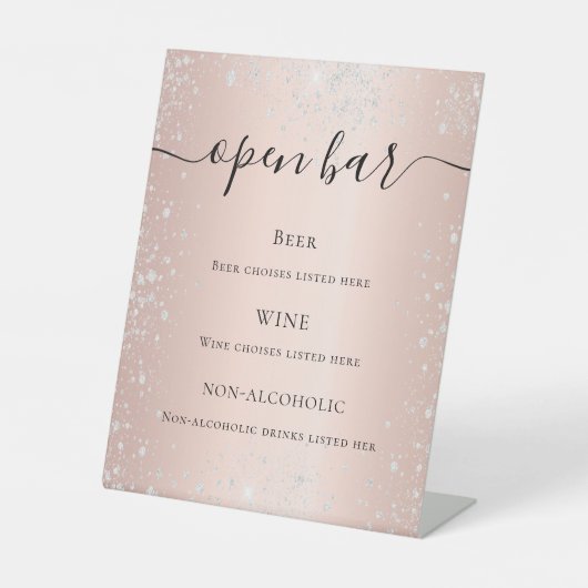 Signe De Table Rose or blush argent parties scintillant script me (Recto)
