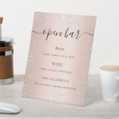 Signe De Table Rose or blush argent parties scintillant script me (In SItu)