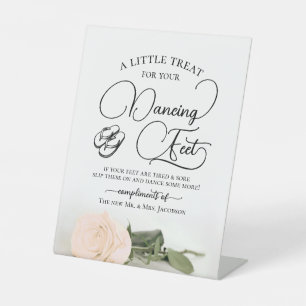 Signe De Table Rose Pâle Pêche Pieds Dansants Tongs Mariage