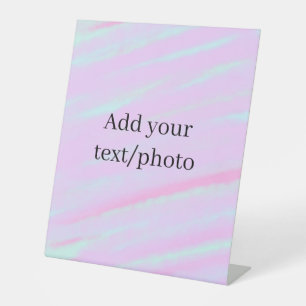 Signe De Table Rose pastel vert ajouter photo texte aquarelle rét
