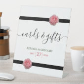 Signe De Table Rose rose noir ruban Cartes de mariage et cadeaux (In SItu)