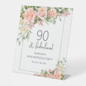 Signe De Table Rose rose rose rose feminine 90e anniversaire (Recto)