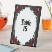 Signe De Table Rose rouge gothique blanc (In SItu)