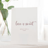 Signe De Table Rose Rustique Gold Script L'amour est doux Mariage