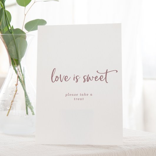 Signe De Table Rose Rustique Gold Script L'amour est doux Mariage