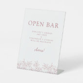 Signe De Table Rose Simple Élégant Cerise Blossom Open Bar (Recto)