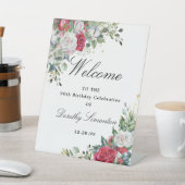 Signe De Table Rose Winter Greenery 90e anniversaire Bienvenue (In SItu)