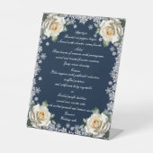 Signe De Table Roses blanches Snowflake Noël Menu Mariage (Recto)