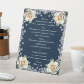 Signe De Table Roses blanches Snowflake Noël Menu Mariage (In SItu)