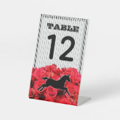Signe De Table Roses Rouges et Mariage sur le thème de Derby (Recto)