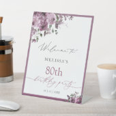 Signe De Table Roses violets modernes n'importe quel âge Annivers (In SItu)