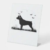 Signe De Table Rotweiler Chien - Halloween Lune Silhouette Oversi (Recto)