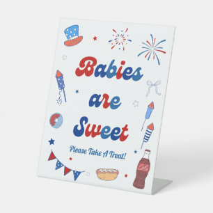 Signe De Table Rouge Blanc & Bébé Futé Cadeau pour Baby Shower Le