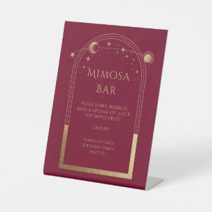 Signe De Table Rouge céleste Mimosa Bar Sun Moon Stars