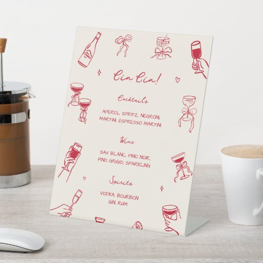 Signe De Table Rouge c'est Amore Fête des mariées Cin Bar (In SItu)