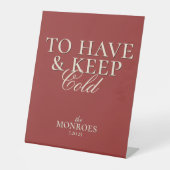 Signe De Table Rouge classique Avoir et garder le mariage froid F (Recto)