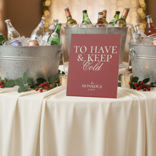 Signe De Table Rouge classique Avoir et garder le mariage froid F