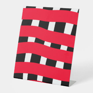 Signe De Table Rouge croix noire damier simple homme garçon cadea