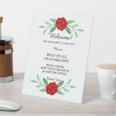 Signe De Table Rouge Floral Foliage Mariage Sécurité (In SItu)