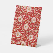 Signe De Table Rouge Floral Vibrant Ornate Classé Motif (Recto)