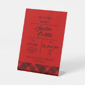 Signe De Table rouge noir écossais celtique tartan mariage motif (Recto)