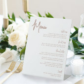 Signe De Table Rouille | Menu moderne manuscrit