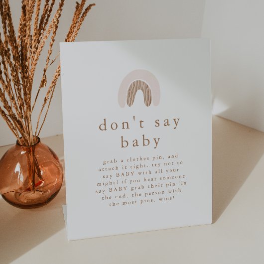 Signe De Table ROWAN Girl Rainbow Ne pas dire Baby shower de jeu 