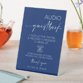 Signe De Table Royal Blue Audio Guestbook Mariage Réception (In SItu)