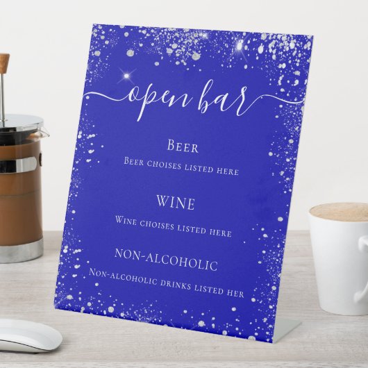 Signe De Table Royal blue parties scintillant mariage menu (In SItu)