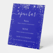 Signe De Table Royal blue parties scintillant mariage menu (Recto)