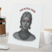 Signe De Table Royal Gaze Indian Queen Minimalist Bold Line Art (In SItu)