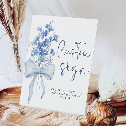 Signe De Table Ruban Chic Quelque chose de bleu table personnalis