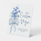 Signe De Table Ruban Chic Quelque chose de bleu table personnalis (Recto)