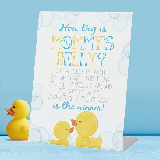 Signe De Table Rubber Duck How Big is Mommy's Belly Shower Jeu